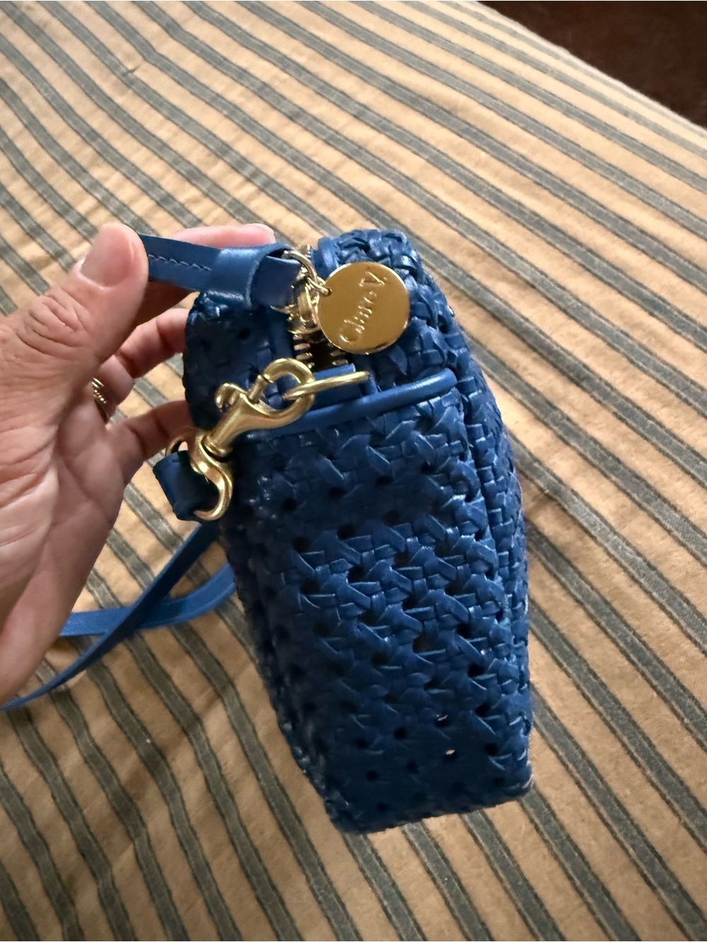 Clare V. midi sac woven leather crossbody bag - Picture 3 of 5
